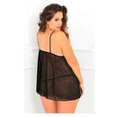 Babydoll Mesh Negro Rene Rofe - Sex Shop