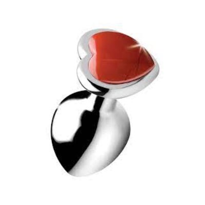 Plug Anal Corazon Jaspe Rojo - Sex Shop