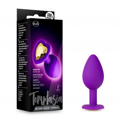 Plug Anal Morado con Diamante - Sex Shop