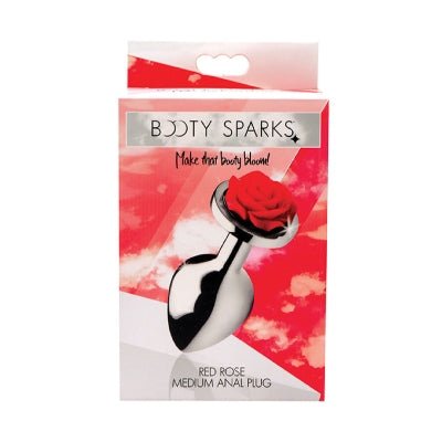 Plug de Metal con Rosa - Sex Shop